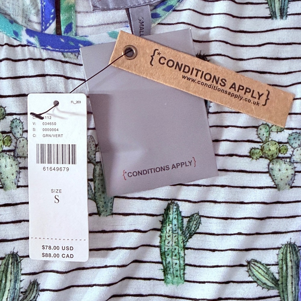 Anthropologie Conditions Apply Zofana Cactus Print Top Small, NWT - Picture 9 of 10